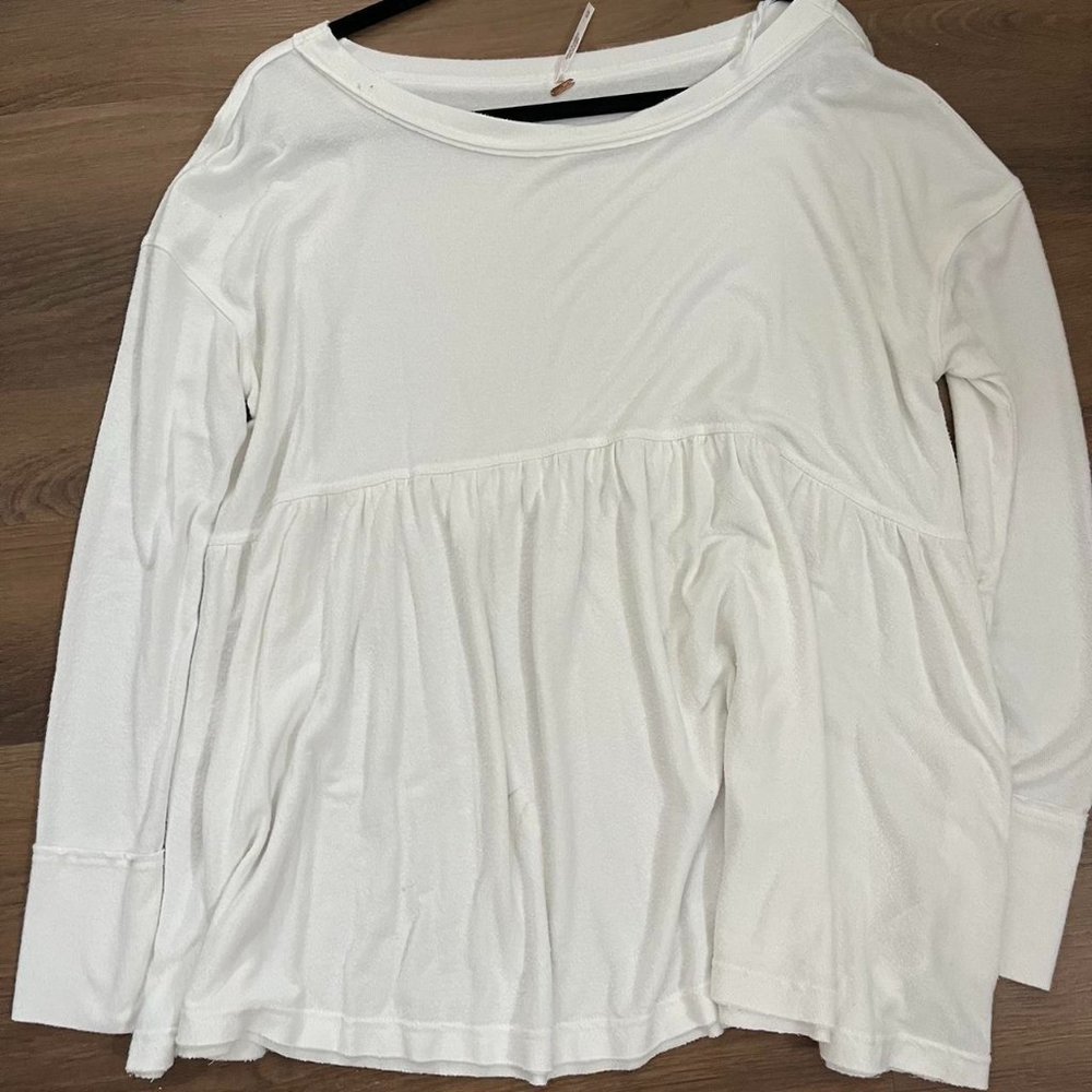 Free people white ruffle blouse